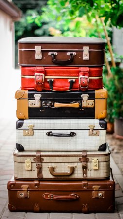 Vintage suitcase скачать фон 2160 x 3840