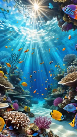 Подводный мир скачать фон 1424 x 2532