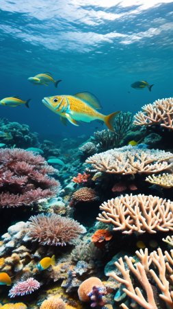 Underwater coral reef скачать фон 1080 x 1920
