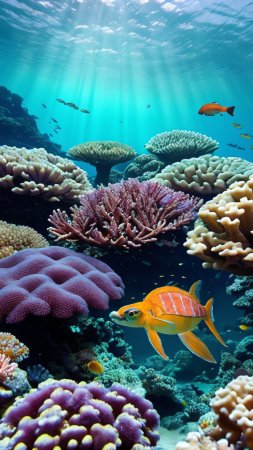 Underwater coral reef скачать фон 1080 x 1920