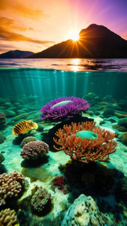 Coral reef underwater скачать фон 1080 x 1920