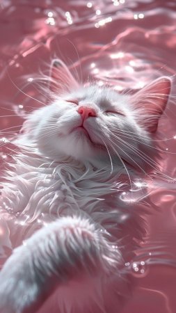 Cat wet wallpaper