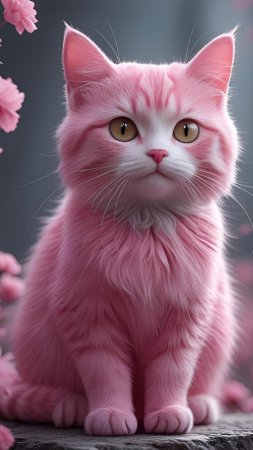 Розовая кошка