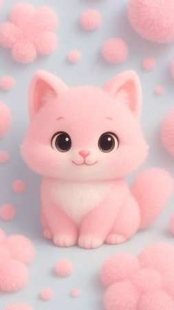 Котенок розовый