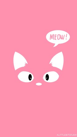 Значок кошка. розовый