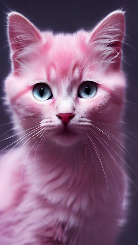 Розовый котенок