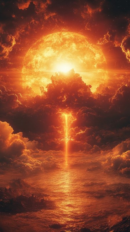 Fiery sunset