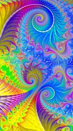 Яркие фракталы скачать фон 720 x 1280