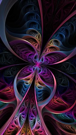 Красивые фракталы скачать фон 1424 x 2532