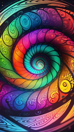 Fractal spiral скачать фон 1424 x 2532