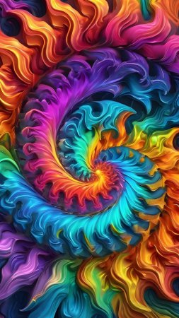 Psychedelic rainbow скачать фон 1424 x 2532