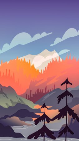 Векторная иллюстрация пейзаж