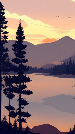 Флэт дизайн пейзаж