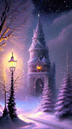 Фэнтези зима скачать фон 1080 x 1920