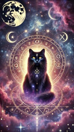 Мистические кошки скачать фон 1080 x 1920