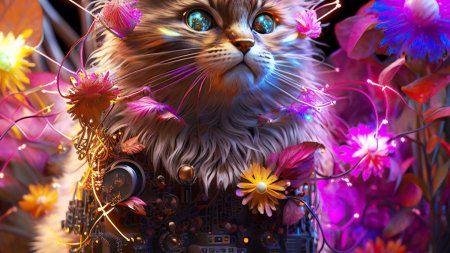 Фантастические кошки скачать фон 1920 x 1080