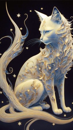 Мифическая кошка скачать фон 1080 x 1920