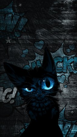 Загадочный кот скачать фон 2160 x 3840