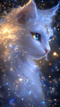 Фэнтези кошки скачать фон 2160 x 3840
