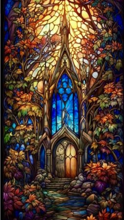 Stained glass art скачать фон 1080 x 1920