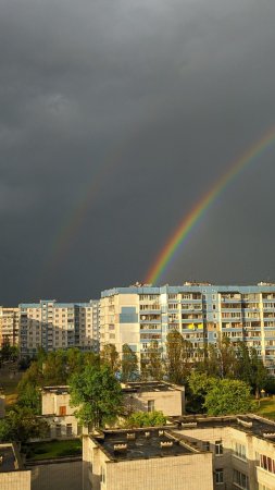 Фото радуга после дождя в городе