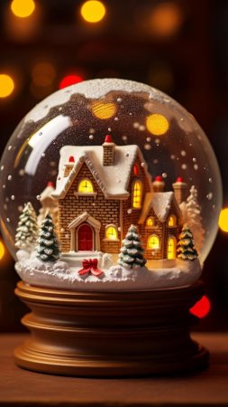 Christmas snow globe скачать фон 1080 x 1920
