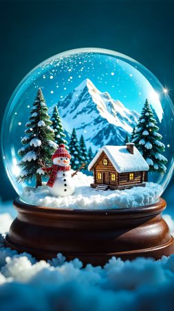 Snow globe скачать фон 1424 x 2532
