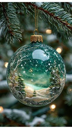 Новогоднее елочное украшение скачать фон 1080 x 1920