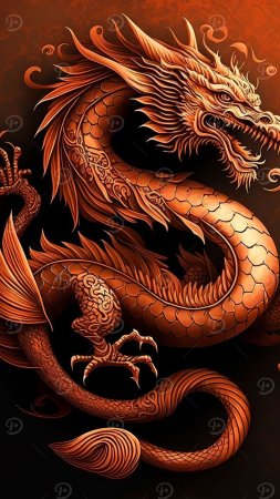Китайский дракон скачать фон 1080 x 1920