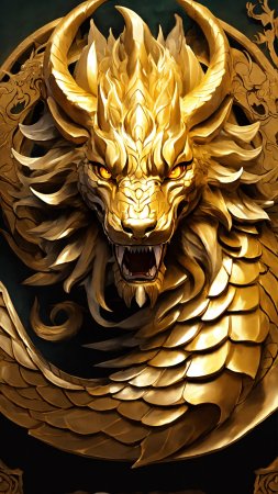 Дракон золотой скачать фон 2160 x 3840