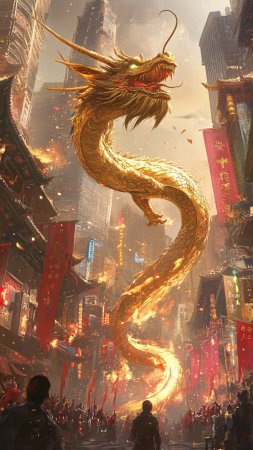 Golden dragon скачать фон 1080 x 1920