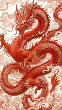 Китайские драконы рисунки скачать фон 1080 x 1920