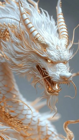 Белые драконы скачать фон 1080 x 1920