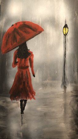 Девушка под дождем скачать фон 2160 x 3840