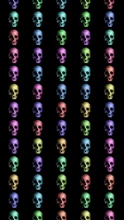 Colorful skull скачать фон 1080 x 1920