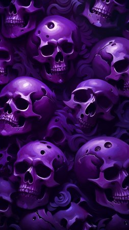 Trippy skulls purple wallpaper скачать фон 2160 x 3840