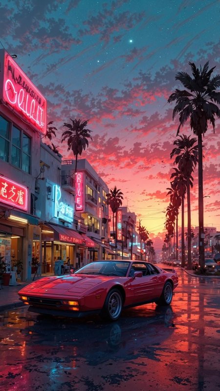 Retrowave sunset