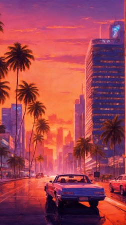 Synthwave sunrise