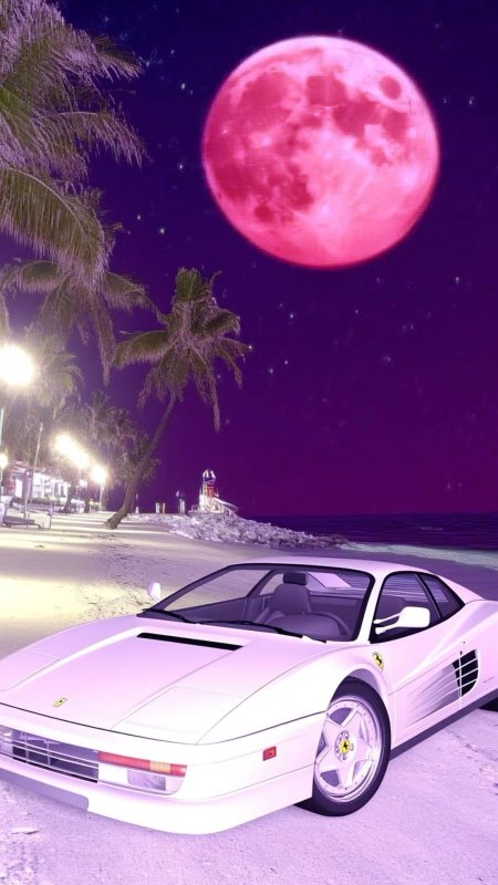 Synthwave beach