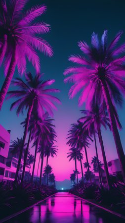 Neon palm tree
