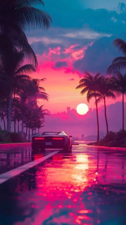 Synthwave sunset