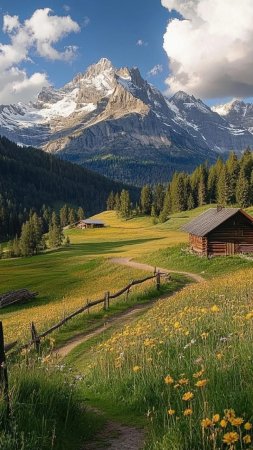 Альпы летом швейцария скачать фон 720 x 1280