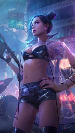 Киборг девушка cyberpunk