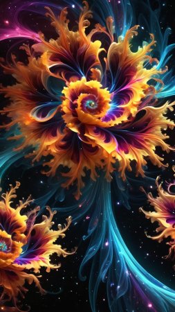 Cosmic fractal скачать фон 1424 x 2532