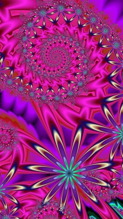Фракталы цветы скачать фон 1424 x 2532