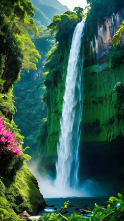 Wild waterfall scenery