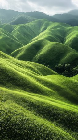 Mountain and green big hill