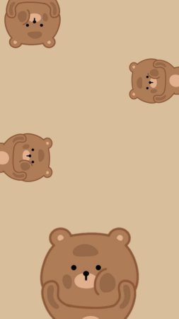 Cute brown bear illustration wallpaper