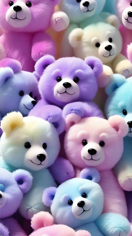 Fluffy teddy bears wallpaper background