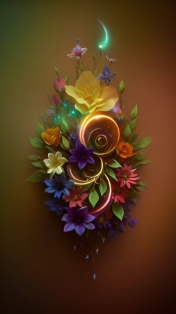 Фантастические цветы скачать фон 1080 x 1920